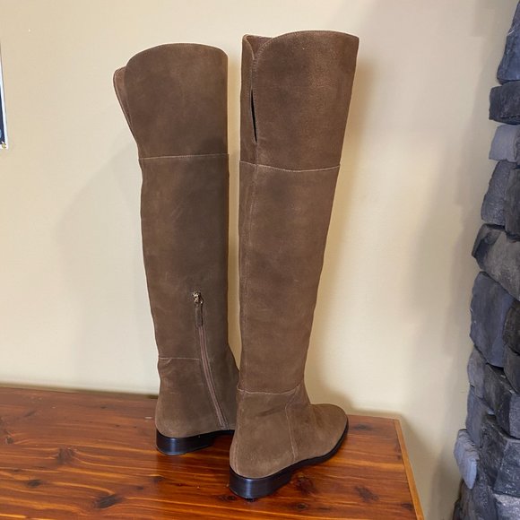 J. Crew Troy Over The Knee Boots Suede K2741 Brown Leather - Picture 5 of 8